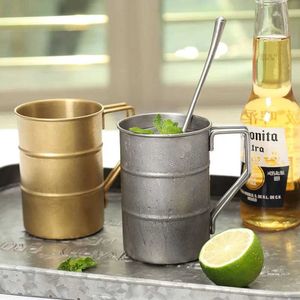 Mugs Outdoor 304 stainless steel Marco cup water cup industrial style retro creative coffee picnic bar beer cup beverage J240428
