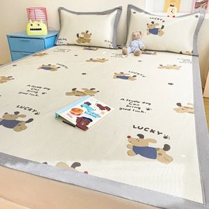 Tappetino da letto di seta di ghiaccio di cartone animato di fascia alta per estate raffreddamento per bambini per bambini di raffreddamento per bambini e federe 240424