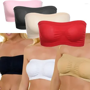BRAS KVINNOR Sömlösa osynliga behå Tube Top Underwear Lady Crop Sexig underkläder inslagna bröst andningsbara axlar
