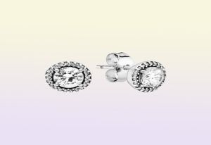 Classic Elegance Stud Earrings Authentic 925 Sterling Silver Studs Clear Cz Passar European Style Studs Jewelry Andy Jewel 296272CZ2816739