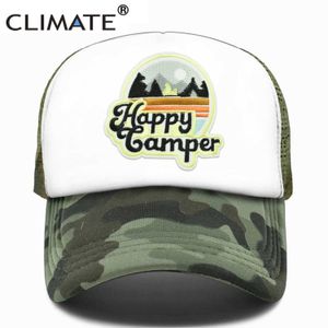 Ballkappen Klima Happy Camping Hut Sommer Truck Cool Wanderung im Freien Sportmaschen Herren Kinder q240429