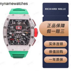 Top Richamills Watch Swiss Automatic Watches Richamill Mens Series RM011 Platinum Back Diamond Sports Machinery Hollow Fashion Casual T FRJ X38X