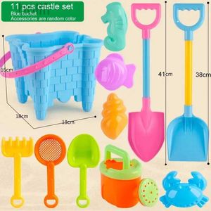 Sand Play Water Fun Beach Sand Tools Set Toys Castle Bucket Kids Sand Mold Children Summer Toys For Seaside Beach Play Sand Water Game Snow Toys D240429