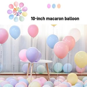 10 -Zoll -Makkaron Latex Ballon Pastell rosa weiße Ballon Hochzeitsfeier Geburtstagsdekoration Babyparty Dekor (100 PCs)