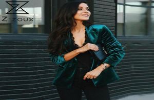 ZZOUX Women Blazer Velvet Blazer Coat Single Breasted Long Sleeve Ladies Black Blazer Jacket Fashion Women039s Slim Suit Jacke4013162