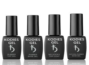 Kodies Gel 12ml8ml Base in gomma Coat Top Paola per chiodo gel UV Set luminoso senza appiccicoso Top Note NO WIPE Strong Rinforzo Base4351440
