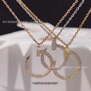 Cartre High End jewelry necklaces for womens Silver Full Diamond Nail CNC Fine Carving Color Separation 18K Original 1:1 With Real Logo and box