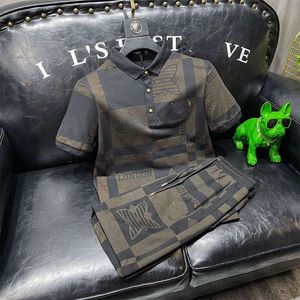 Embroidered Short Sleeved Polo Shirt and Shorts Set, Light Trend, 2024 Summer New Men's Two-piece Set