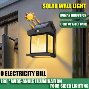 Dekorationer Hot Sale Solar Tungsten Light With Intelligent Induktion 3 Belysningslägen utomhus trädgårdsgård garage dekoration vägglampa