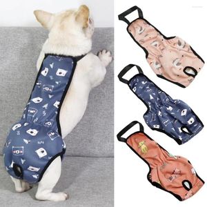 犬のアパレルリークプルーフおむつ再利用可能な防水ストラップ漫画パターン女性パンティーショーツペット子犬のためのペット