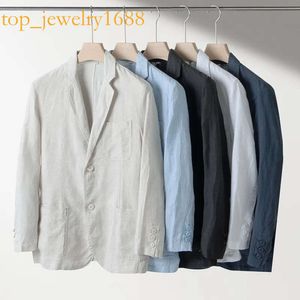 Suits Blazers Arrival Fashion 100% Linen Suit Men Spring Summer Thin Business Casual Wear Trend Single Western Men's Coat Size SMLXLXXL 230612