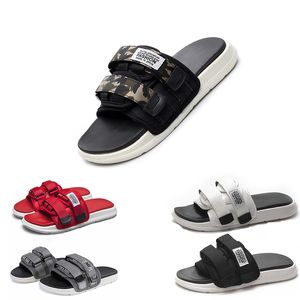Free Shipping Men Women Sandals Shoes Buckle Low Solid Soft Black White Grey Red Camouflage Mens Summer Slippers Slides GAI