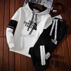 Męskie dresy męskie luksus drukowane dresy dresowe swobodny kolor bluzy+dres 2-PCS Designer dbereak sportowy sporty na zewnątrz ciepłe stroje D240429