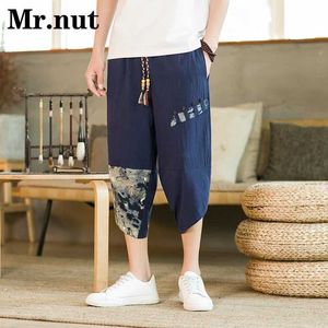 Men's Pants Summer fashion wide leg pants cotton linen loose fitting mens clothing Harajuku jogging gym pockets youth casual thin harem Q240429