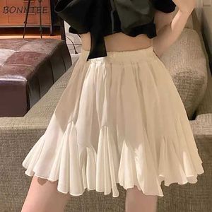 Skirts White mini womens cute princess summer pleated dress Korean version fashionable sweet beauty student holiday high waistL2429