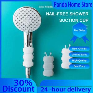 Set New Movable Shower Head Holder With Suction Cup Adjustable Reusable Silicone Punchfree Shower Holder Bathroom Hooks Accessories