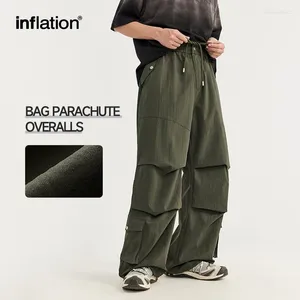 Men's Pants INFLATION Multiple Pockets Parachute Summer Urban Style Oversized Baggy Cargo