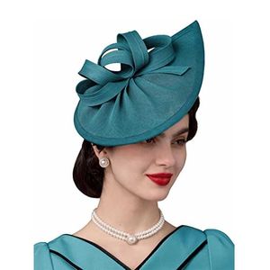 Breda randen hattar hink hattar fascinator sinamay hatt cocktail tea party fascinator pannband vintage kentucky derby fascinators för bröllop kvinnor y240426