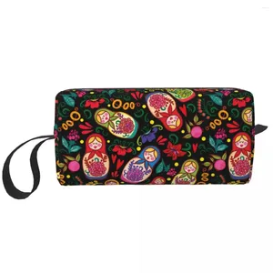 Bolsas de armazenamento BACHUSHKKA MATRYOSHKA Russian Doll Travel Bag Cosmetic for Women MakeUp Hoga Organizador Lady Beauty Dopp Kit