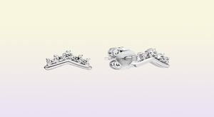 Tiara Wishbone Stud Ohrringe Authentic 925 Sterling Silver Studs passt an europäische Stollen Juwelier Andy Jewel 298274CZ6466572