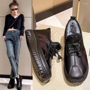 Casual Shoes Warm Winter Cotton For Women Leather PU Design Waterproof Non-slip Sneakers Light Comfortable Walking Zapatillas