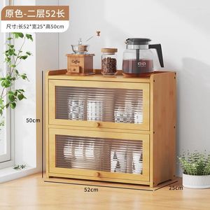 Kitchen Storage Desktop Rack With Door Household Floor Standing Cabinet Countertop Layered Seasoning