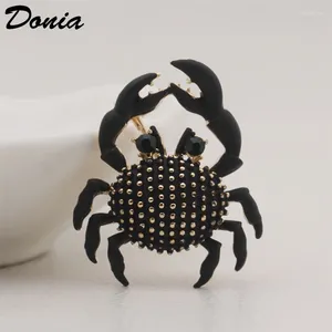 Brooches Donia Jewelry Fashion Korean Personality Black Crab Brooch Enamel Temperament Men And Women Wild Pin