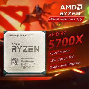 Ryzen 7 5700X R7 5700X NOVO CPU-processor 4.6 GHz 8-kärnor 16-thread AM4 för stationär dator utan Cooler Fan Gamer CPU 240410