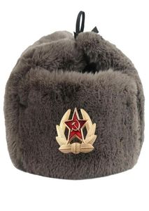 Radziecka odznaka wełniane czapki traper lei feng cap na zewnątrz zimno plus grube aksamitne męskie męskie ucha ciepły armia hat armia Ushanka63284632605947