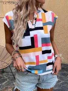 Women's T-Shirt Womens shirt casual short sleeved shirt simple V-neck shirt elegant shirt and shirt trade summer youth womens clothing 2024L24029