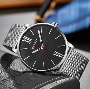 Curren Simple Men Quartz Watch Watch Mesh Silver Black Gold in acciaio inossidabile in acciaio Relogio Masculino Sport orologi da polso maschio 8238283L1413923