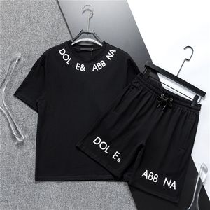 Designer Sports Set Brand Design Ny herr T-shirt Summer Pure Cotton Casual Loose Round Neck Pullover Print Black and White Letter Luxury Jacket Shorts Set M-3XL