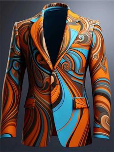 Men's Jackets Color clashing business art mens jacket fall and winter casual mens suits T240428