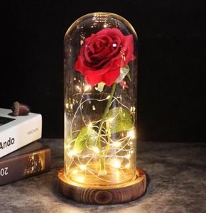 Ny Coming 9 Color Brown Base med Rose på en Glass Dome Valentine039S Day Gift Forever Rose Mothers Day Gift4115011