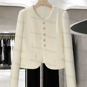 Designerinnen -Frauenjacke Mantel Neu 2024 Frauen von White High End Mode vielseitig französischer Herbst Frühling und Herbst Top