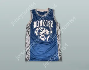 CUSTOM NAY Name Mens Youth/Kids BLINK 182 BLUE BASKETBALL JERSEY TOP Stitched S-6XL