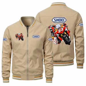 Men's Jackets High end fashion hot selling SHOEI Motorcycle Racing Marquez 93 motorcycle mens casual oversized cycling jacket T240428