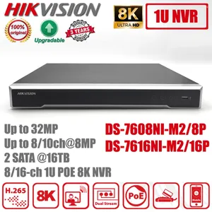 Hikvision original DS-7608NI-M2/8P 8/16 canal com portas POE 8K H.265 NVR DS-7616NI-M2/16P REGORDADOR DE VÍDEO DE REDE
