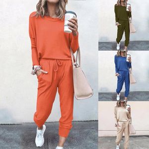 Women's Two Piece Pants 2 Pieces Tracksuit Set Soft Home Wear Clothes Sweatpants Sets Long Sleeve Sportswear Trousers Spring Fall Outfits