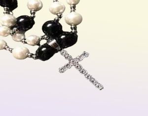 European och American Hip Hop Pop Retro Artificial Pearl With Zircon Cross Pendant ASAP Rocky Samma halsband9814914