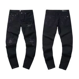 Man Jeans Designer Jean Brand Skinny Slim Fit Luxury Hole Ripped Biker Pants Pant Stack Mens Womens Trend Trousers KMDW