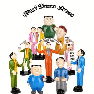 1pc-Colorful Protest Dolls - Black Humor Series | Fighter Toys with Humorous Signs | Durable Miniatures | Anti-Poverty Messages | Ideal for Collectors & Gifts