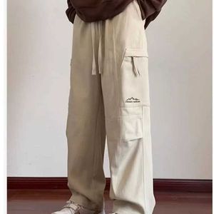 メンズパンツ新しい秋のファッションブランド韓国ヤングアメリカンレトロワークスーツパンツゆるくてハンサムなメンズカジュアルパンツJ240429