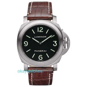 Mode Luxus Penarrei Uhr Designer Lumino Manual Mechanical Watch Mens Black Plate Titanium Metall PAM00176
