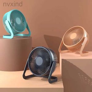 Elektriska fläktar Nya 5 tum USB Desktop Fan Rotating Mini Justerbar Portable Electric Fan Summer Mute Air Cooler för hemmakontoret D240429