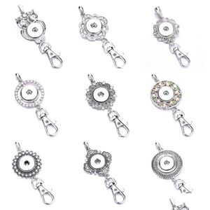 Ключевые кольца Snap Button Jewelry Metal Flower Owl Star 18 -мм для мужчин женщины жены в обаянии Drop Droder Dhgarden Dhknf