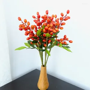 Декоративные цветы имитируют оливковые фруктовые ветви искусственные растения
