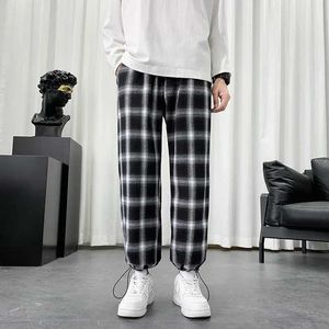 Men's Pants Mens flat bottomed pants summer cotton casual loose hip-hop pocket sports fashionable street clothing Korean harem Q240429