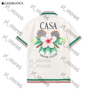 Camisa de camisa de casablanc shirts de grife casual casual casa blanca homem polo pólo masculino masculino casa blanca blanca de ponta luminosa e respirável vestido 2469