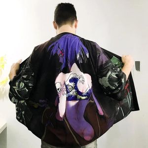 Roupas étnicas Geisha kimono harajuku japonês cardigan cosplay streetwear yukata haori obi masculino 2026